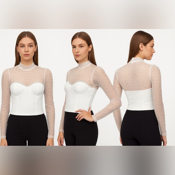 Glamour Shine Mesh Top - Picture 7 of 11